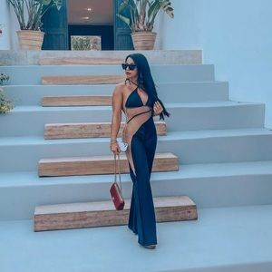 BRAND NEW NEVER WORN with tags meshXblack jumpsuit